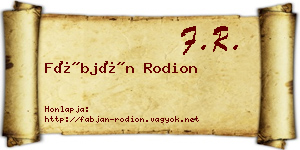 Fábján Rodion névjegykártya