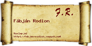 Fábján Rodion névjegykártya