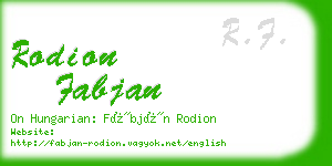 rodion fabjan business card